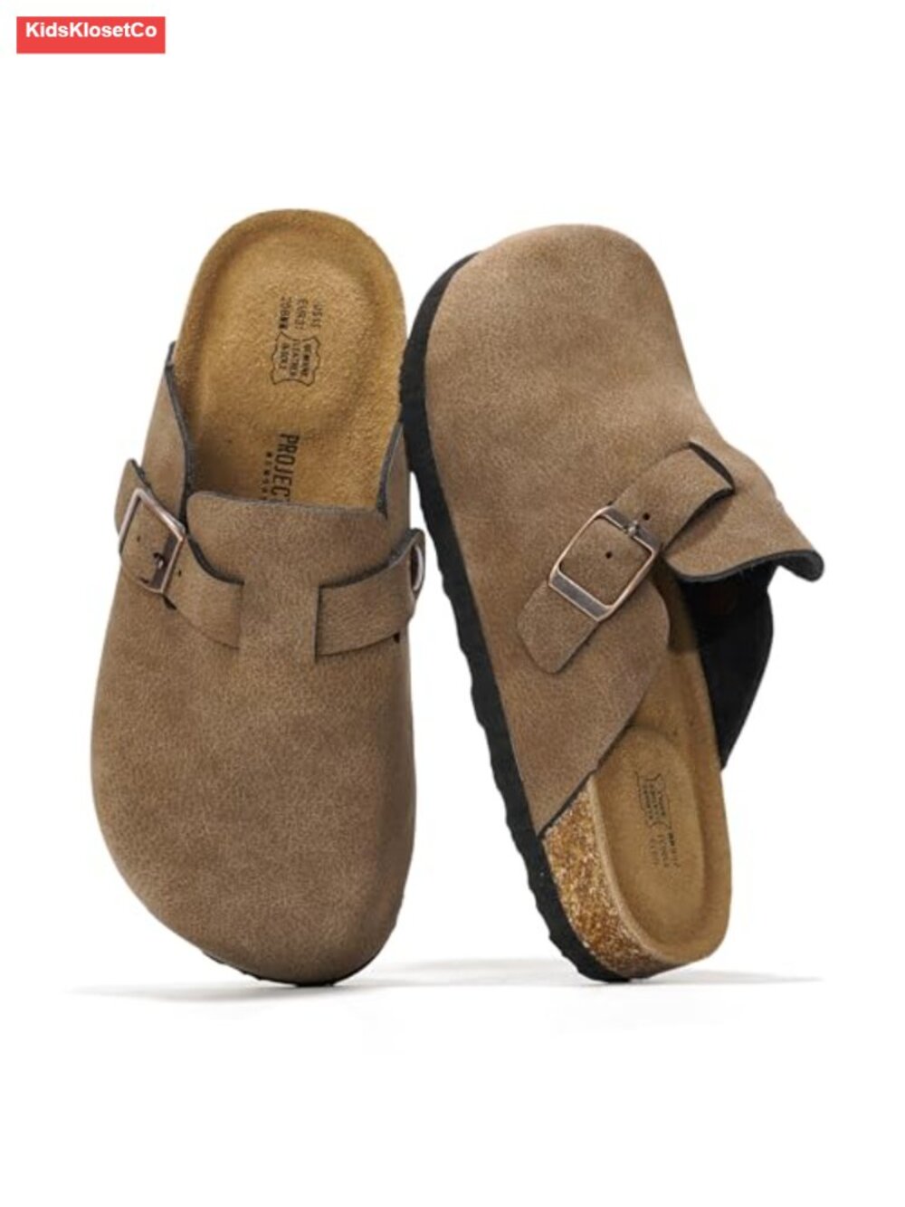 Genuine Leather Non Slip Clogs with Cork Footbed